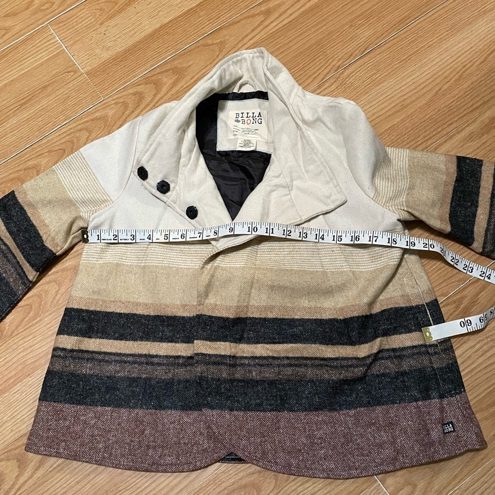 Billabong  Jacket Wool Blend Woven Pockets Size S - Picture 12 of 12